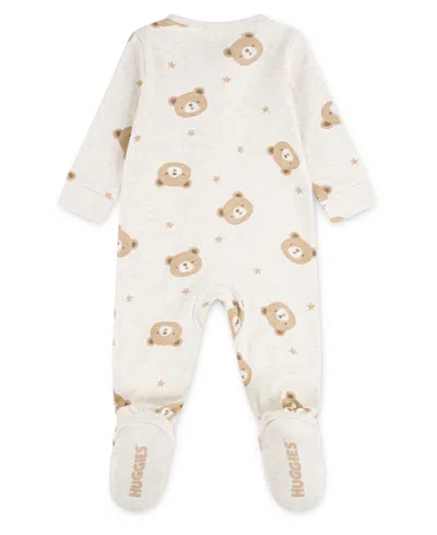 Huggies Baby Boys Printed Footed Coverall In White