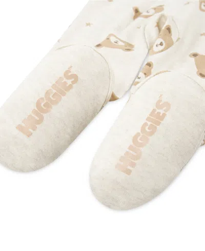 Huggies Baby Boys Printed Footed Coverall In White