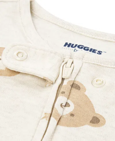 Huggies Baby Boys Printed Footed Coverall In White
