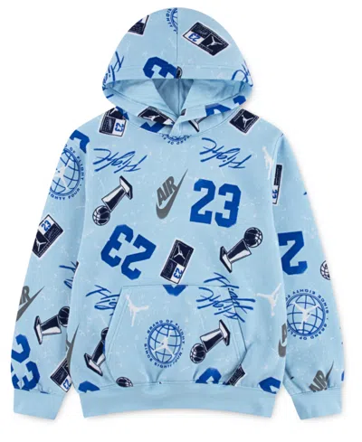 Jordan Boys 8-18 Street Champ Printed Pull On Hoodie In Blue
