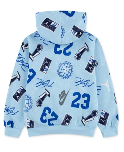 Jordan Boys 8-18 Street Champ Printed Pull On Hoodie In Blue