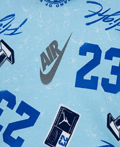Jordan Boys 8-18 Street Champ Printed Pull On Hoodie In Blue