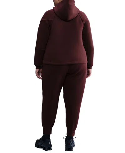 Nike Women's  Sportswear Tech Fleece Mid-rise Jogger Pants (plus Size) In Burgundy