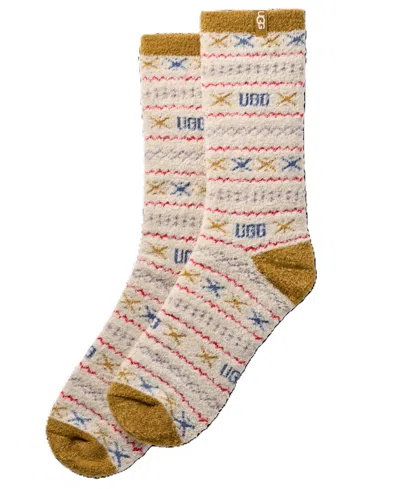 Ugg Leslie Fuzzy Crew Socks In Multi