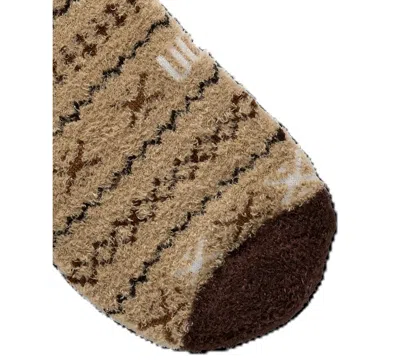 Ugg Leslie Fuzzy Crew Socks In Brown