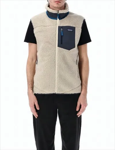 Patagonia Sleeveless Textured Vest With High Collar In Multi