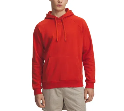 Under Armour Men's Rival Logo Embroidered Fleece Hoodie In Red