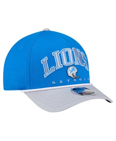 New Era Men'sâ Blue Detroit Lions Throwback Arch 9forty A-frame Adjustable Hat In Blue