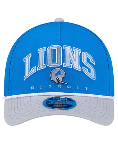 New Era Men'sâ Blue Detroit Lions Throwback Arch 9forty A-frame Adjustable Hat In Blue