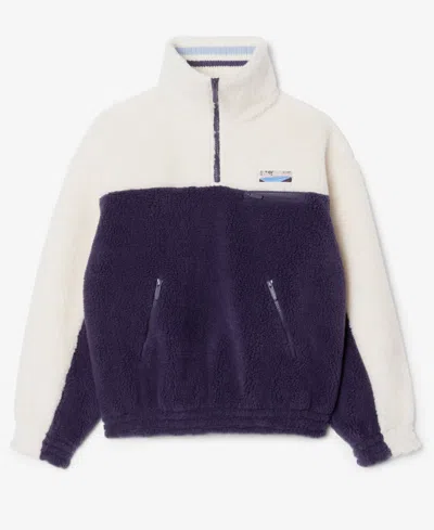 Lacoste Usa Women's Oversized Colorblock Half Zip Jacket In Purple
