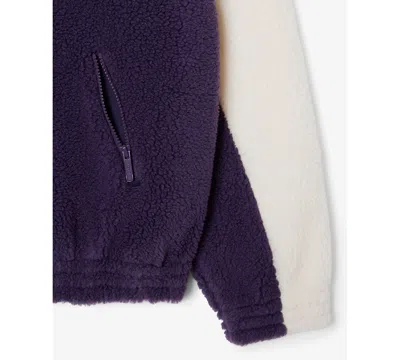 Lacoste Usa Women's Oversized Colorblock Half Zip Jacket In Purple