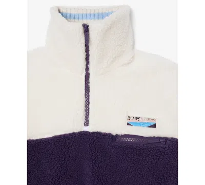 Lacoste Usa Women's Oversized Colorblock Half Zip Jacket In Purple