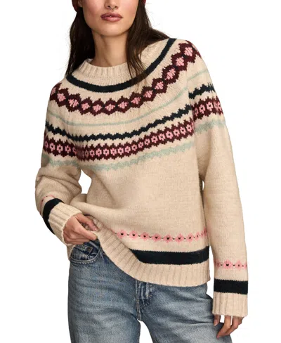 Lucky Brand Women's Fair Isle Crew Neck Sweater In Multi