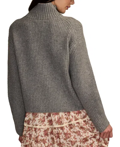 Lucky Brand Women's Ribbed Mock-neck Sweater In Gray