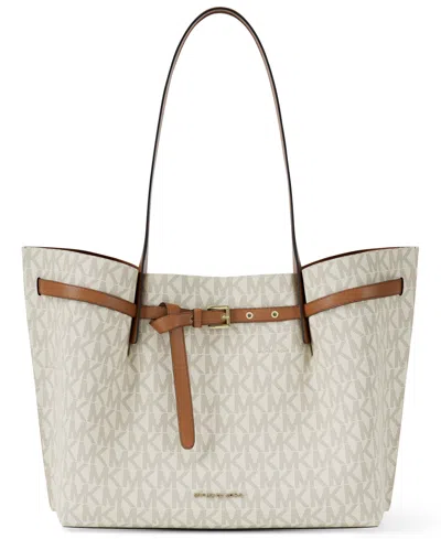 Michael Kors Michael  Emilia Extra Large East West Zip Pocket Tote Bag In Neutral
