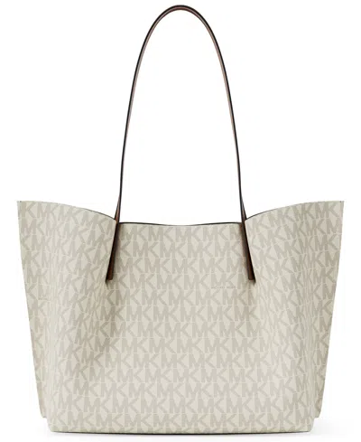Michael Kors Michael  Emilia Extra Large East West Zip Pocket Tote Bag In Neutral