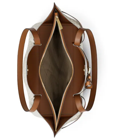 Michael Kors Michael  Emilia Extra Large East West Zip Pocket Tote Bag In Neutral