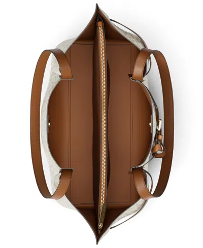 Michael Kors Michael  Emilia Extra Large East West Zip Pocket Tote Bag In Neutral