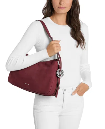 Michael Kors Nolita Medium Nubuck Shoulder Bag In Red