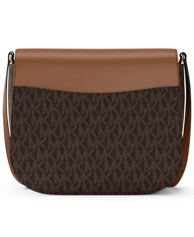 Michael Kors Emilia Small Monogram Saddle Crossbody In Multi