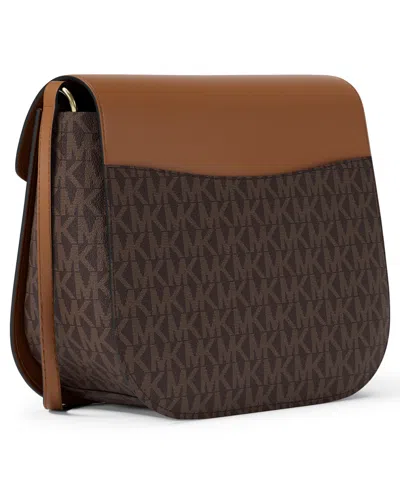 Michael Kors Emilia Small Monogram Saddle Crossbody In Multi