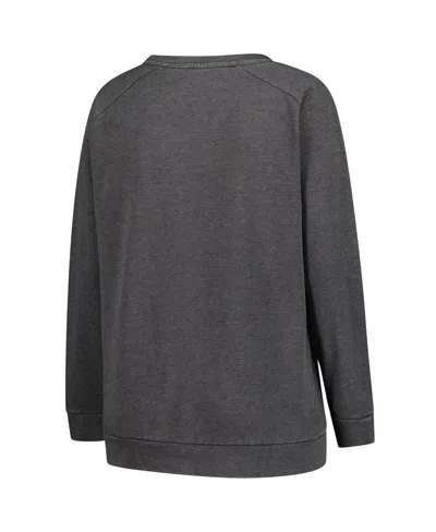 Profile Women's Charcoal Washington Commanders Plus Size Acid Wash Raglan Sweatshirt In Gray