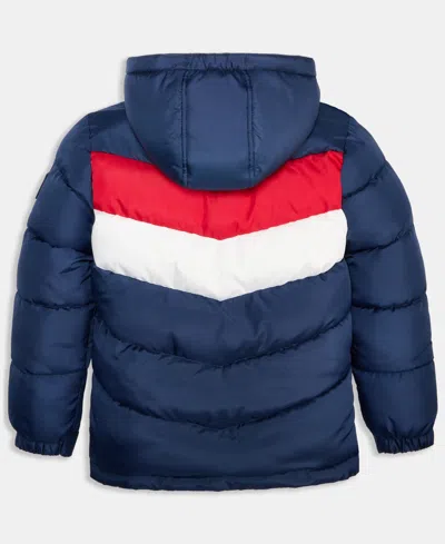 Reebok Toddler And Little Boys Color Blocked Promo Long Sleeve Puffer Jacket In Blue