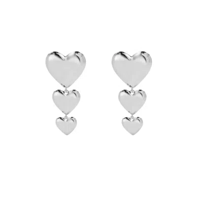Sahira Jewelry Design Women's Tori Heart Drop Earring In Silver In Metallic