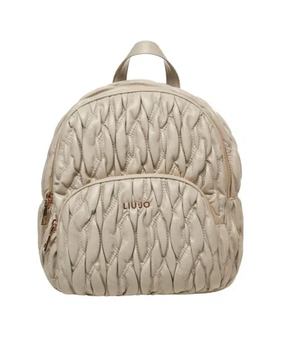 Liu •jo Aide' Quilted Backpack In Neutral