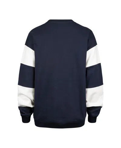 47 Brand Women's Navy Pittsburgh Penguins Eephus Barred Pullover Sweatshirt In Blue