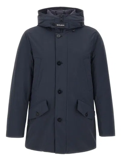 Woolrich Functional Parka With Structured Silhouette In Blue