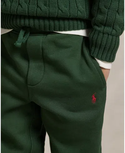 Polo Ralph Lauren Ralph Lauren Plaid-trim Fleece Jogger Pant In Green