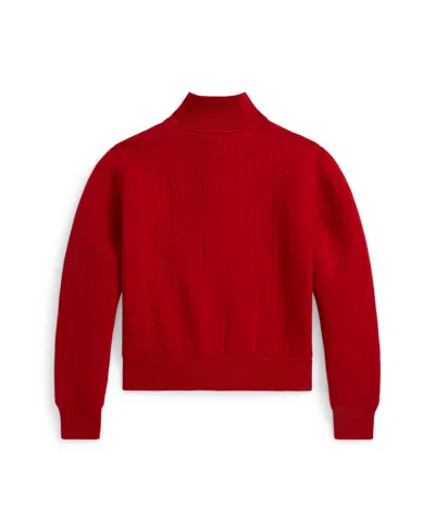 Polo Ralph Lauren Girls 7-16 Quilted Cable-motif Jacket In Brown