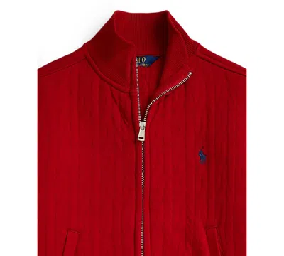 Polo Ralph Lauren Girls 7-16 Quilted Cable-motif Jacket In Brown