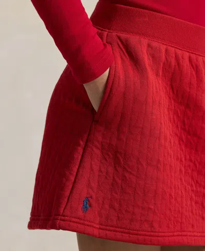 Polo Ralph Lauren Girls 7-16 Quilted Cable-motif Skirt In Red