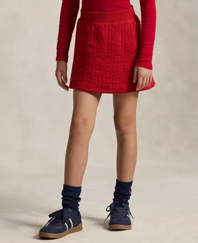 Polo Ralph Lauren Girls 7-16 Quilted Cable-motif Skirt In Red