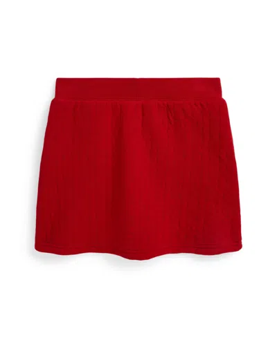 Polo Ralph Lauren Girls 7-16 Quilted Cable-motif Skirt In Red