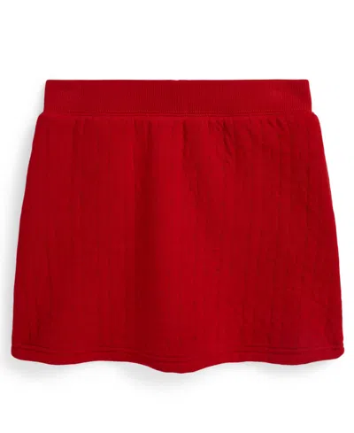 Polo Ralph Lauren Girls 7-16 Quilted Cable-motif Skirt In Red