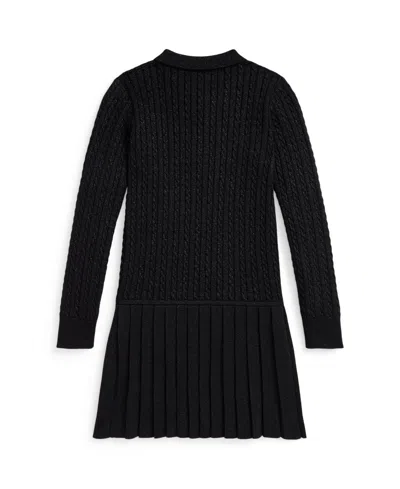 Polo Ralph Lauren Girls 2t-6x Mini-cable Polo Sweater Dress In Black
