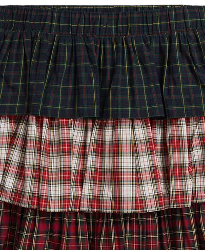 Polo Ralph Lauren Girls 7-16 Plaid Tiered Poplin Skirt In Brown
