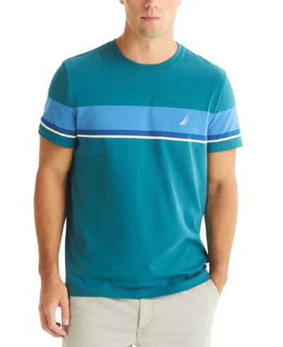 Nautica Men's Short Sleeve Stripe T-shirt In Blue