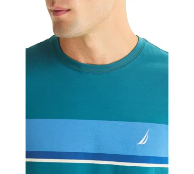 Nautica Men's Short Sleeve Stripe T-shirt In Blue