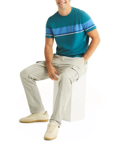 Nautica Men's Short Sleeve Stripe T-shirt In Blue