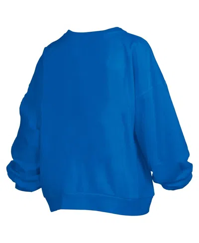 Pressbox Women's Royal Florida Gators Big Aug Script Janice Oversized Pullover Sweatshirt In Blue
