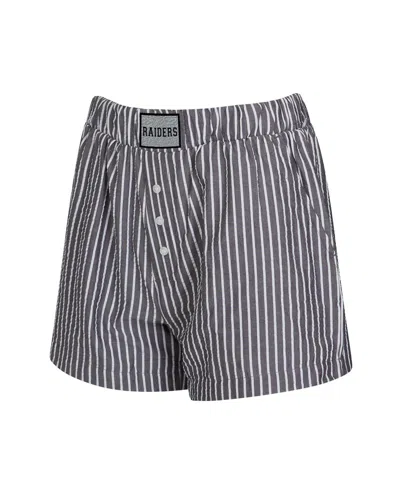 Concepts Sport Women's 2-pack Charcoal Las Vegas Raiders Stripes And Solids Boxer Shorts Set In Gray