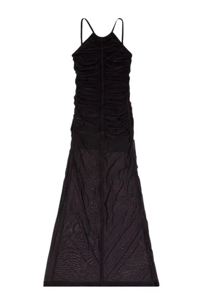 Diesel Ruched Design Dress In Multicolor Stretch Fabric In Multi