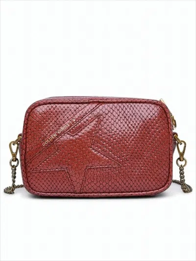 Golden Goose Textured Cowhide Leather Crossbody Bag With Embossed Star Detail In White
