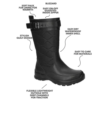 Easy Street Womens Blizzard Flat Heel Booties In Black