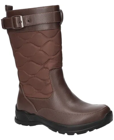 Easy Street Womens Blizzard Flat Heel Booties In Blue