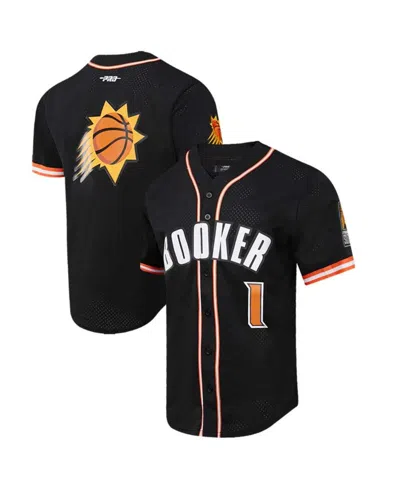 Pro Standard Men's Devin Booker Black Phoenix Suns Capsule Player Baseball Button-up Shirt In Black